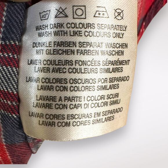 GANT Rugger Small Plaid Flannel‎ Shirt Red Country Twill Bleeker Holiday Western - Picture 9 of 9